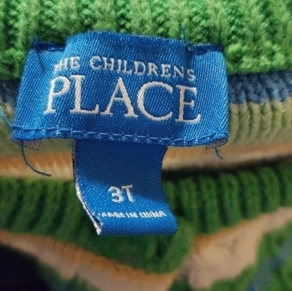 A Children's‎ Place 3T Striped Sweater Cardigan Christmas Holiday Grinch